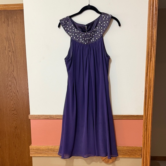 JS Boutique Deep Purple Embellished Dress - Picture 4 of 7